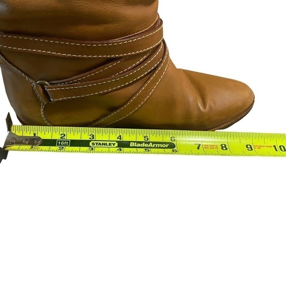 Joan & David Brown Camel Soft Leather Riding Boots Strappy Handmade Italy Sz 6? - Picture 13 of 16